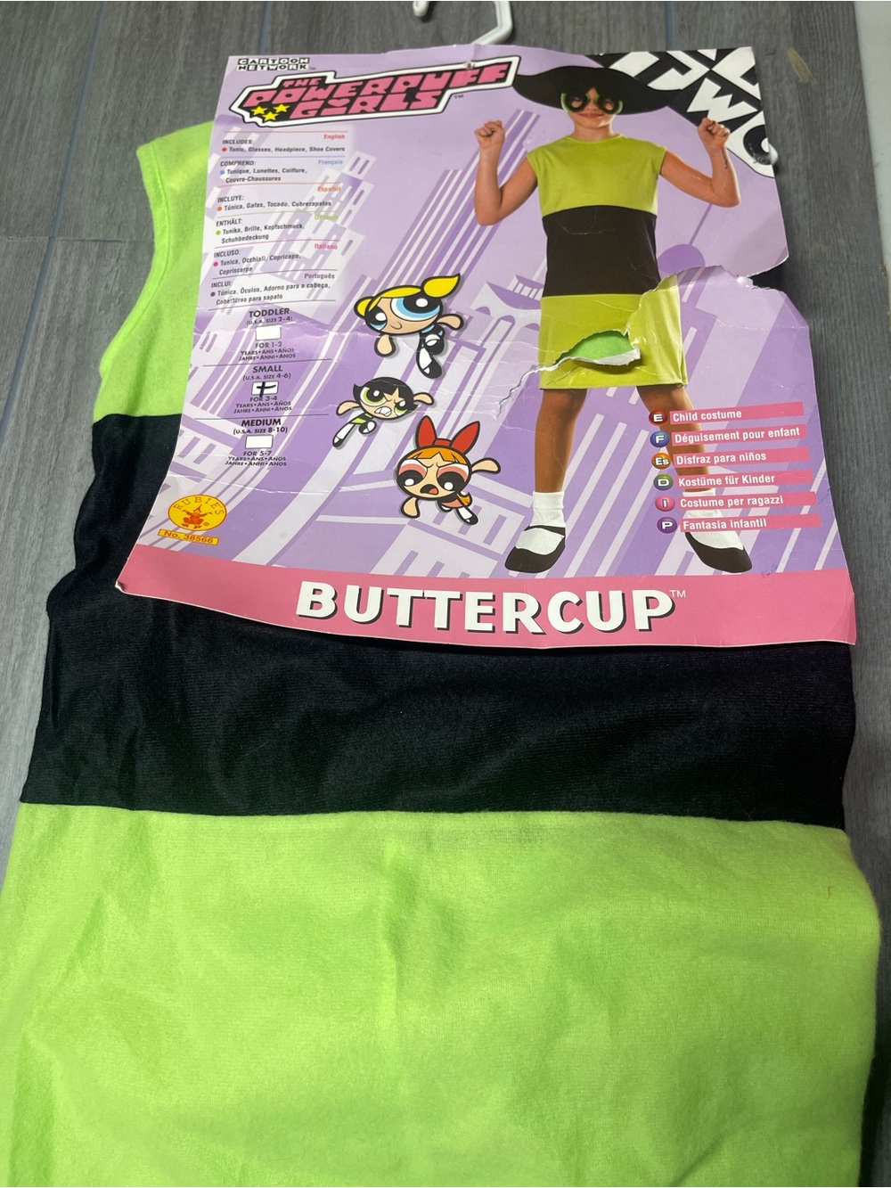 Rubie's Buttercup Dress Costume in Lime Green and Black